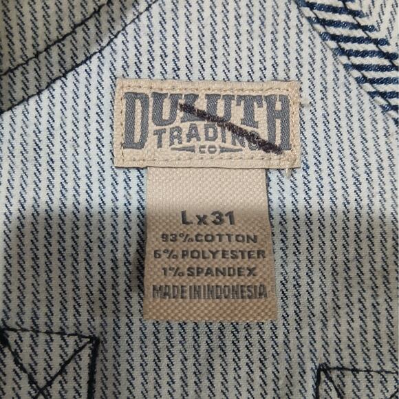 Duluth Rootstock Gardening Overalls Womens Large 31 Striped Utility Workwear - Picture 6 of 10